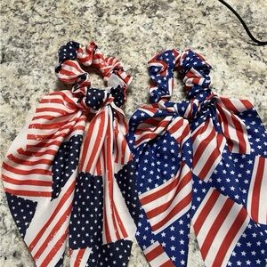Patriotic Flag Scrunchies Set